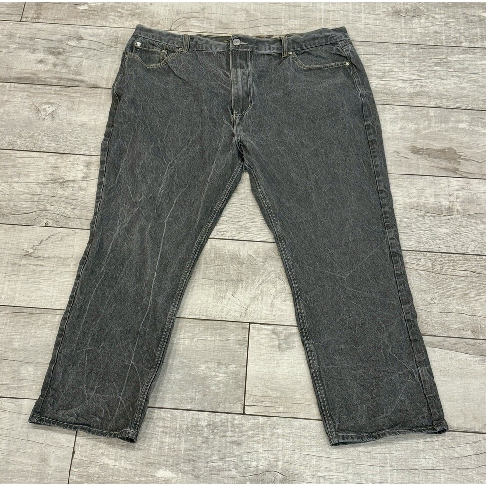 PJ Mark Black Jeans Mens 42x30 Y2K Straight Wide Leg Baggy Skater Grunge Hip Hop